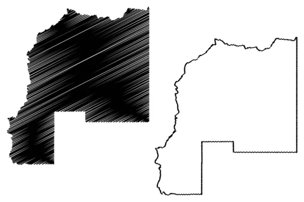 Contea di La Paz (Arizona) (Contea di La Paz, Stati Uniti d'America, Stati Uniti d'America, Stati Uniti d'America) mappa vettoriale illustrazione, schizzo scarabocchiare La Paz mappa — Vettoriale Stock