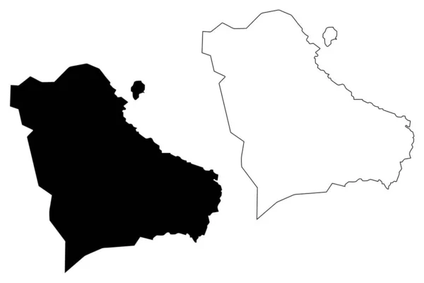 Provincia di Gegharkunik (Repubblica di Armenia, Divisioni amministrative di Armenia) mappa vettoriale illustrazione, scarabocchio Gegharkunik — Vettoriale Stock