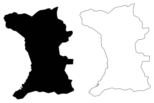 Province de Shirak (République d'Arménie, Divisions administratives de l'Arménie) illustration vectorielle de carte, croquis de gribouillis Shirak ma — Image vectorielle