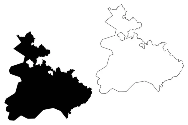 Provincia de Tavush (República de Armenia, Divisiones administrativas de Armenia) mapa vector ilustración, boceto garabato Tavush ma — Archivo Imágenes Vectoriales