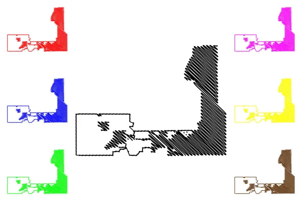 Glendale City (cidades dos Estados Unidos, Estados Unidos da América, EUA cidade) mapa ilustração vetorial, esboço de rabiscos Cidade de Glendale mapa — Vetor de Stock