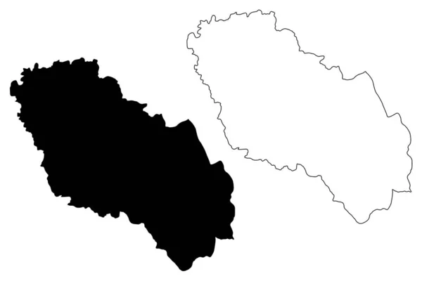 Berat County (República de Albania) mapa vector ilustración, boceto garabato Berat mapa — Vector de stock