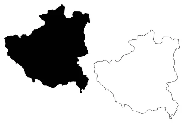 Diber County (Republika Albanii) mapa wektor ilustracja, skecz bazgroły Diber mapa — Wektor stockowy