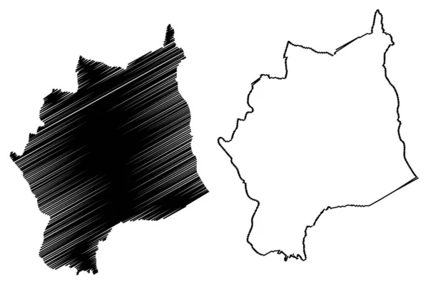 Карта провинции Кокле (Республика Панама, провинции Панамы), векторная иллюстрация, каракули набросок карты Кокле — стоковый вектор