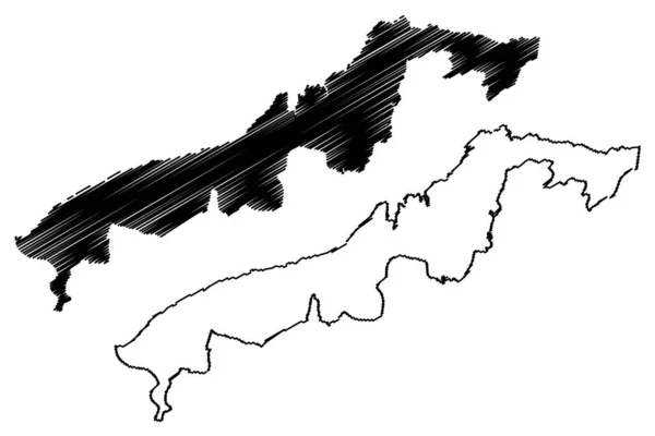 科隆省(巴拿马共和国、巴拿马省)地图矢量图解、速写草图科隆图 — 图库矢量图片