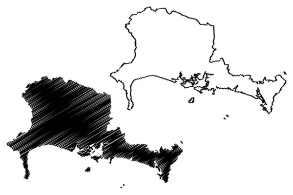Chiriqui Province (Panamská republika, provincie Panama) mapa vektorové ilustrace, načmáraný náčrt Chiriqui mapa — Stockový vektor