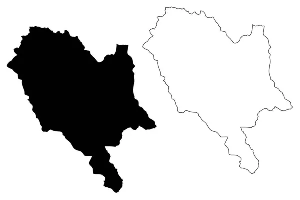 Gjirokaster county (republik albanien) map vektorillustration, kritzelskizze gjirokaster map — Stockvektor