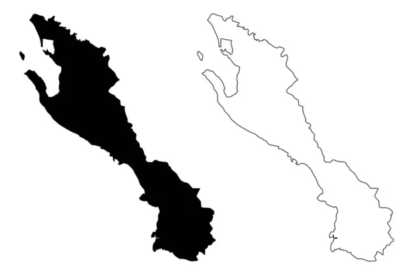 Vlore İlçesi (Arnavutluk Cumhuriyeti) harita vektör çizimi, çizim Vlore haritası — Stok Vektör