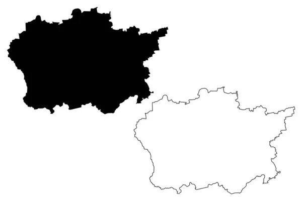 Alytus megye (Litván Köztársaság, Litvánia megye) térkép vektor illusztráció, firka vázlat Alytus ma — Stock Vector