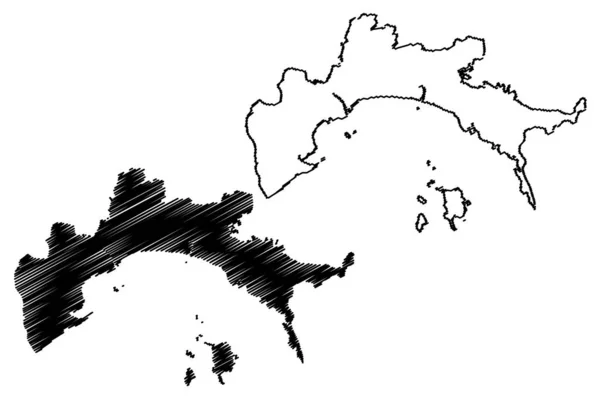 Panamá Provincia (República de Panamá, Provincias de Panamá) mapa vector ilustración, garabato bosquejo mapa — Vector de stock