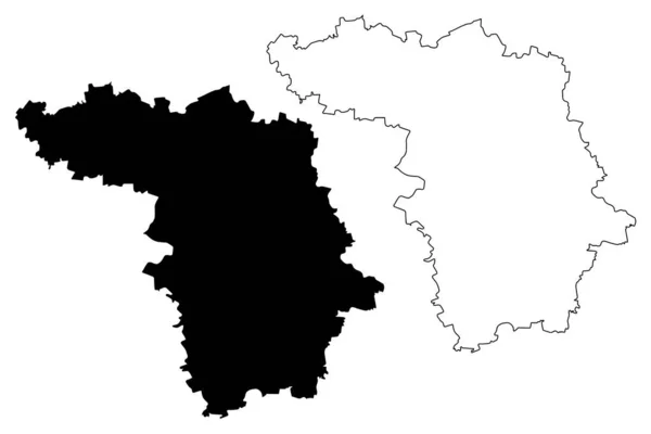 Condado de Kaunas (República da Lituânia, Condados da Lituânia) mapa ilustração vetorial, rabisco esboço Kaunas ma —  Vetores de Stock