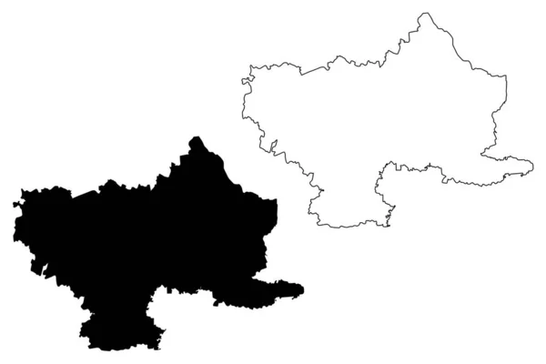 Utena County (Republic of Lithuania, Counties of Lithuania) χάρτης διανυσματική απεικόνιση, scribble σκίτσο Utena ma — Διανυσματικό Αρχείο
