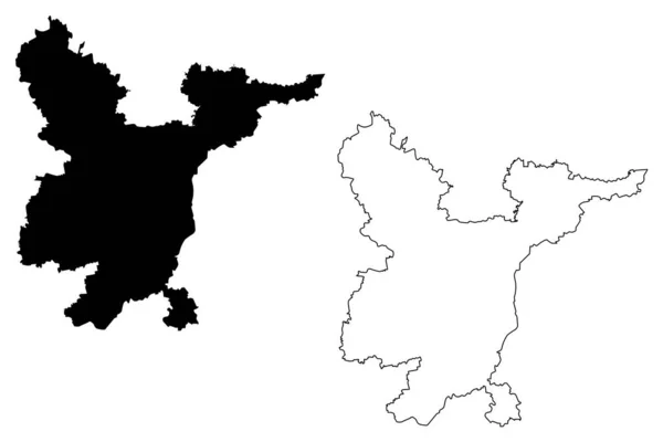 Contea di Vilnius o Vilnius County (Repubblica di Lituania, Contee di Lituania) mappa vettoriale, abbozzo di scarabocchio Vilnius ma — Vettoriale Stock