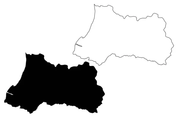 Adjara (Республіка Джорджія - країна, адміністративні підрозділи Грузії) map vector illustration, scribble sketch Autonomous Republic of Adjara ma — стоковий вектор