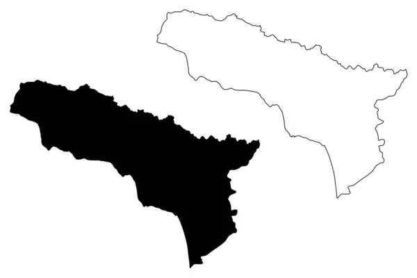 Abjasia (República de Georgia - país, divisiones administrativas de Georgia) mapa vector ilustración, garabato bosquejo Gobierno de la República Autónoma de Abjasia ma — Vector de stock