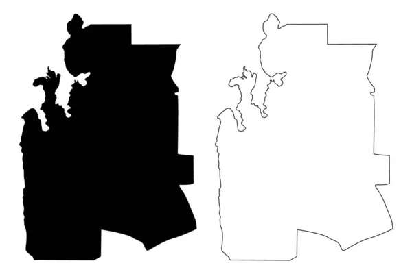 アル・シャハニーヤ(カタールの州,カタールの自治体)地図ベクトル図,スケッチブック｜Al Shahaniya map — ストックベクタ