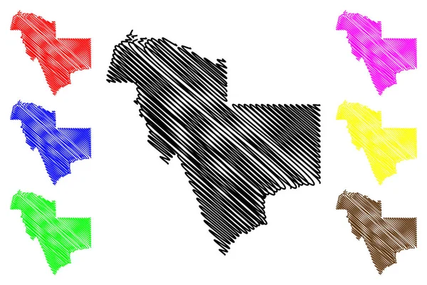 Condado de Gila, Arizona (U.S. County, United States of America, USA, U.S., US) mapa vector illustration, scribble sketch Gila map — Archivo Imágenes Vectoriales