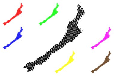 Batı Yakası Bölgesi (Yeni Zelanda Bölgeleri, Güney Adası) harita vektör çizimi, Batı Yakası çizimi