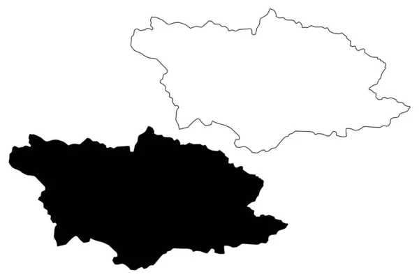 Racha-Lechkhumi e região de Kvemo Svaneti (República da Geórgia - país, divisões administrativas da Geórgia) mapa ilustração vetorial, rabisco esboço Racha Lechkhumi e Kvemo Svaneti ma — Vetor de Stock