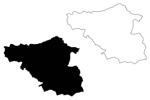 Samtskhe javakheti region (republik georgien - land, verwaltungseinheiten georgiens) kartenvektorillustration, kritzelskizze samtskhe javakheti ma — Stockvektor