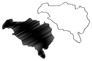 Ombella-M 'Poko Bölgesi (Orta Afrika Cumhuriyeti, Araba) harita vektör çizimi, Ombella Mpoko haritası çizimi