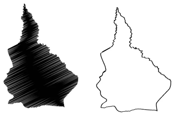 Nana-Grebizi Prefektura (Prefektury Republiki Środkowoafrykańskiej, Samochód) mapa wektor ilustracja, skecz bazgroły Nana Grebizi mapa — Wektor stockowy