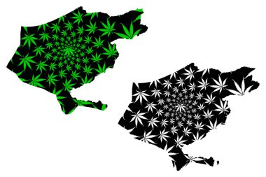 El Taref Eyaleti (Cezayir Eyaletleri, Cezayir Demokratik Cumhuriyeti) haritası kenevir yaprağı yeşil ve siyah, El Taref haritası marihuana (marihuana, Thc) yaprağından yapılmıştır.