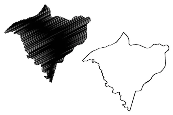 Gorgol Περιφέρεια (Περιφέρειες της Μαυριτανίας, Ισλαμική Δημοκρατία της Μαυριτανίας) χάρτη διανυσματική απεικόνιση, scribble σκίτσο Gorgol χάρτη — Διανυσματικό Αρχείο