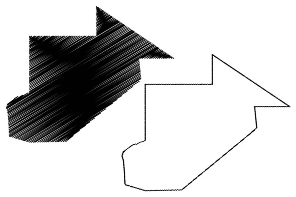 Tiris Zemmour Region (Regions of Mauritania, Islamic Republic of Mauritania) kaart vector illustratie, krabbel schets Tiris Zemmour kaart — Stockvector