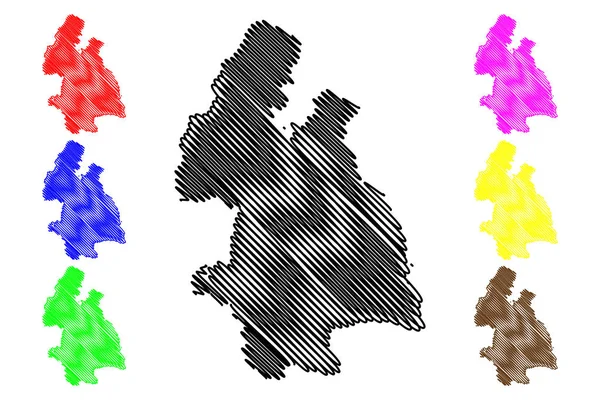 Tipperary County Council (República da Irlanda, Condados da Irlanda) mapa ilustração vetorial, esboço de rabiscos Tipperary ma —  Vetores de Stock