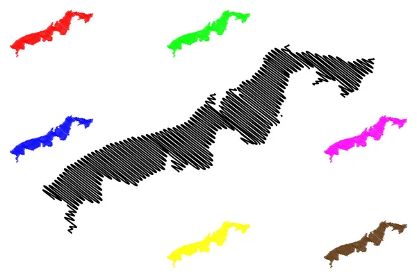 Provincia de Colón (República de Panamá, Provincias de Panamá) mapa vector ilustración, boceto garabato Mapa de Colón — Archivo Imágenes Vectoriales