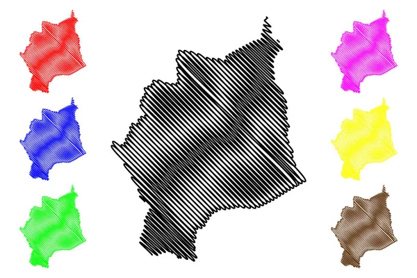 Cocle Province (Republika Panamy, prowincje Panama) mapa wektor ilustracja, skecz bazgroły Cocle map — Wektor stockowy