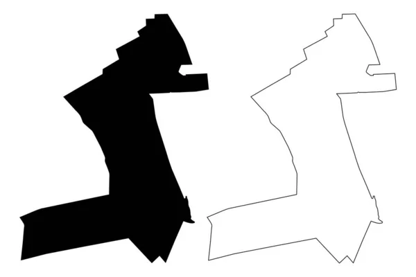Distrito de Basarabeasca (República de Moldavia, divisiones administrativas de Moldavia) mapa vector ilustración, boceto garabato Mapa de Basarabeasca — Archivo Imágenes Vectoriales