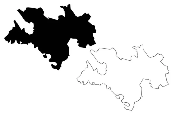 Графический вектор Бриченского района (Республика Молдова, административное деление Молдовы), каракули на карте Бричень — стоковый вектор