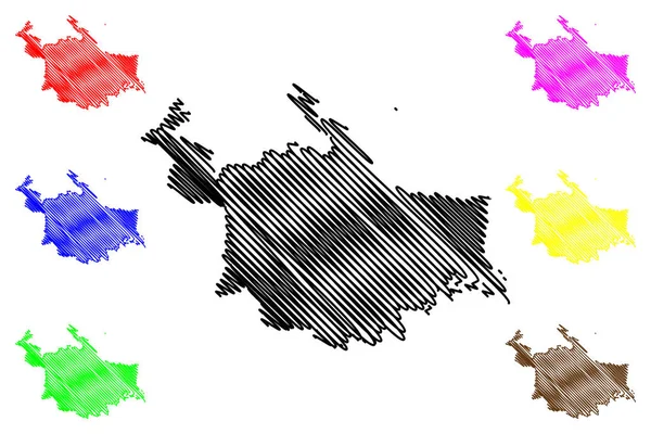 Ngabe-Bugle Comarca Province (Republic of Panama, Provinces of Panama) mapa vector illustration, scribble sketch Ngabe Bugle map — Archivo Imágenes Vectoriales