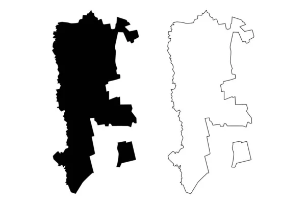 Cahul District (Moldavská republika, správní divize Moldavska) mapa vektorové ilustrace, čmáranice náčrt Cahul mapa — Stockový vektor