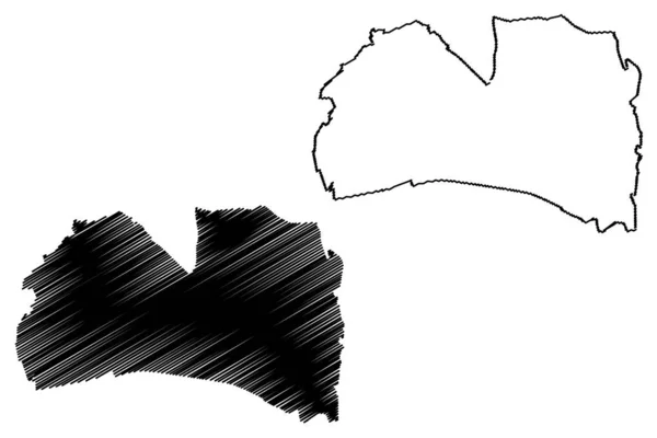 Alexandria city (vereinigte staaten städte, vereinigte staaten von amerika, usa city) map vektorillustration, kritzelskizze stadt von Alexandria map — Stockvektor