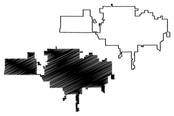 Garden Grove City (Villes des États-Unis d'Amérique, États-Unis d'Amérique, ville des États-Unis) illustration vectorielle de la carte, croquis à croquis Ville de Garden Grove carte — Image vectorielle