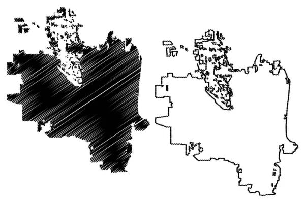 Юджин-Сіті (США, США, США, Уса-Сіті) мапа-векторна ілюстрація, ескіз скрипки City of Eugene map — стоковий вектор