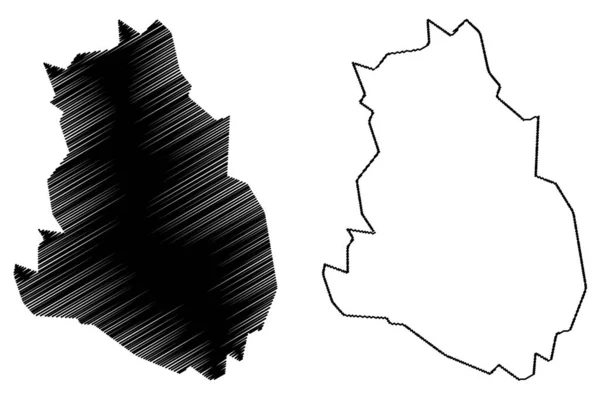 Maakel Region (Hoorn van Afrika, Staat Eritrea, Regio 's van Eritrea) map vector illustratie, krabbel schets Central Region map — Stockvector