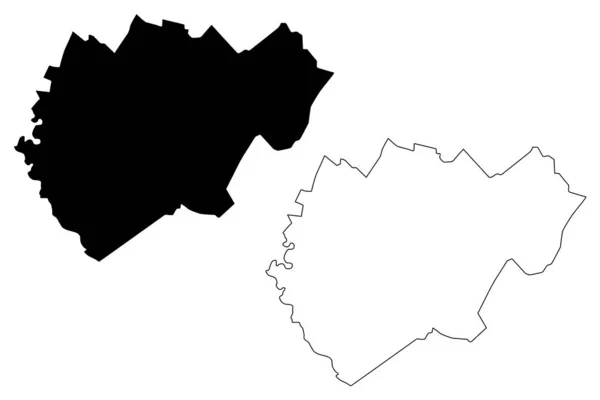 Glodeni District (República de Moldavia, Divisiones administrativas de Moldavia) mapa vector ilustración, boceto de garabato Glodeni mapa — Archivo Imágenes Vectoriales