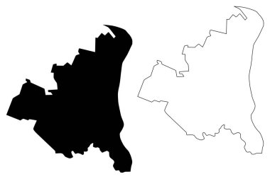 Rezina İlçesi (Moldova Cumhuriyeti, Moldova İdari Bölümleri) harita vektör ilüstrasyonu, çizim