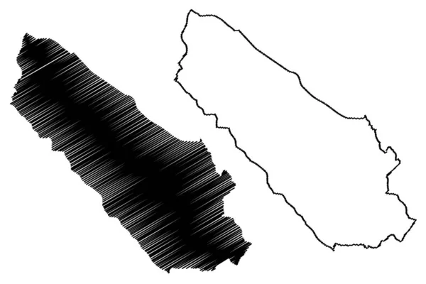 Kanton 10 (Bih, Federatie van Bosnië en Herzegovina, Fbih) kaart vector illustratie, krabbel schets Herzeg-Bosnië County map — Stockvector