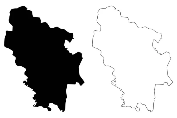 Карта Ниспоренского района (Республика Молдова, административное деление Молдовы), набросок карты Ниспорень — стоковый вектор