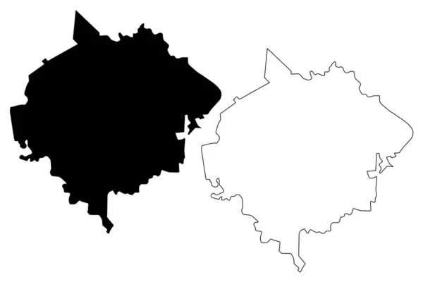 Орхей Округ (Республіка Молдова, Адміністративні підрозділи Молдови) Картографічна векторна ілюстрація, ескіз писаря Карта Орхей — стоковий вектор