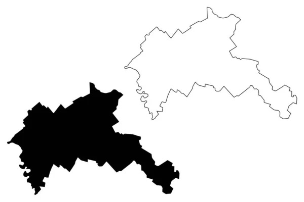 Riscani District (Republiken Moldavien, Administrativa indelningar av Moldavien) karta vektor illustration, klotskiss Riscani karta — Stock vektor