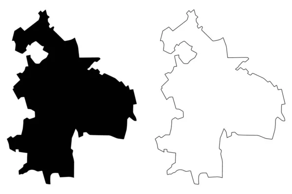 シンゲリ郡(モルドバ共和国,モルドバの行政区画)地図ベクトル図,スケッチブック｜シンゲリ地図 — ストックベクタ