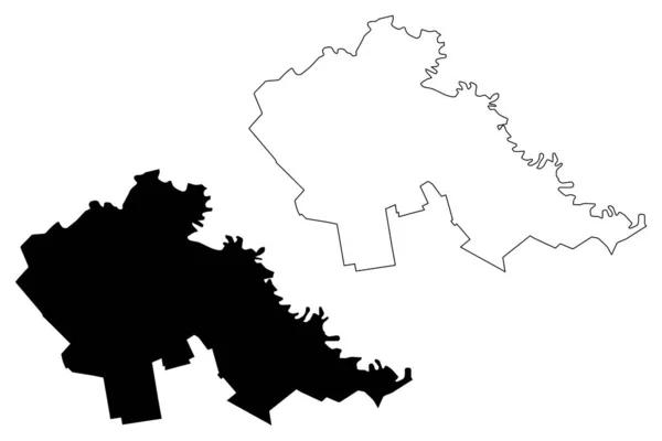 Stefan Voda District (Republic of Moldova, Administrative division of Moldova) mappa vettoriale illustrazione, abbozzo scarabocchiare Stefan Voda mappa — Vettoriale Stock