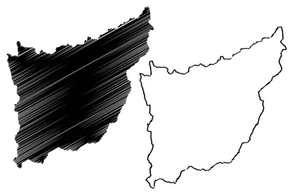Departament Florydy (departamenty Urugwaju, Wschodnia Republika Urugwaju) mapa wektor ilustracja, skecz bazgroły Florida ma — Wektor stockowy