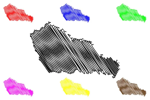 Comté de Medimurje (Comtés de Croatie, République de Croatie) illustration vectorielle de la carte, croquis de gribouillis Medimurje carte — Image vectorielle